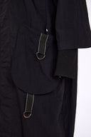 Naya Hooded Coat With D Ring Pockets In Black