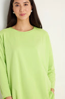 Sahara Lime Cotton Jersey Relaxed Top
