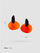 Indira Dyed Horn Earrings In Orange And Black