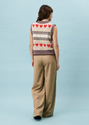 FRNCH Rhubarbe Knitted Top in Beige
