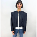 Marella Rising Hooded Short Rain Jacket In Navy