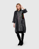 Alembika Shirt dress with Velvet Print Side Panel and Large Pocket
