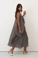 BIZE Mykonos Dress In Grey