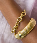 Zag Gold Link Bracelet With T Bar