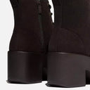 Fitflop Platform Suede Heeled Lace-Up Boots In Chocolate Brown