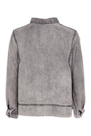 Naya Washed Effect Button Jacket In Granite