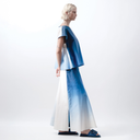 Xenia ALKI Cotton Skirt In Blue/White
