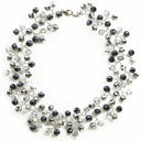 Lotusfeet Wire Work Crystal Bead Choker In Black And White
