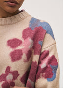 Rosso35 Camel Sweater With Floral Print