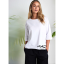 Naya T Shirt With Wave Print In White