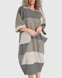 Alembika Striped Dress In Stonebar