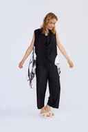 Elsewhere Print Gilet In Cream And Black