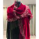 Grizas Long Velvet Scarf In Red