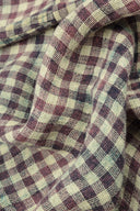 Grizas Linen Checked Shirt In Stone/Blue/Plum