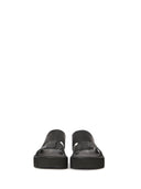Lofina Gas Black Leather Slider Sandals