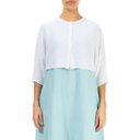 Grizas Short Linen Cardigan In White