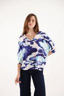 Estheme V Neck Sweater Tie-dye Blue Multi