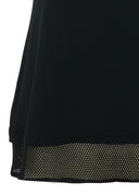 Kozan Black Sleeveless Top With Net Hem