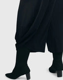 Alembika Black Jersey Balloon Trousers No Pocket