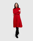 Alembika Red High Neck Jersey Dress