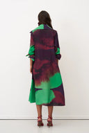 Bize Double Collar Dress In Raisin And Lime