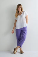 Sahara Linen Tulip Hem Bubble Trouser in Dahlia