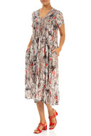 Grizas Long Dress In Stone Multi