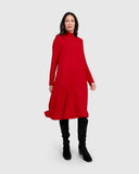 Alembika Red High Neck Jersey Dress