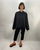 Nu Black Shirt With Organza Trim