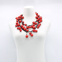 Jianhui Hand Woven Cord Beaded Necklace In Berry Red