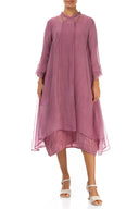Grizas Long Silk Coat Dusky Pink