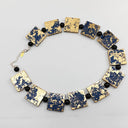 Jianhui Gilded Square Handmade Necklace In Black/Gold or Royal Blue/Gold