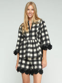 Vilagallo Black And Cream Checked Trousers