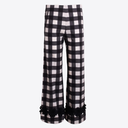 Vilagallo Black And Cream Checked Trousers