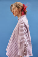 Yacco Maricard Cotton Jersey Blouse Sleeve Top In Lilac