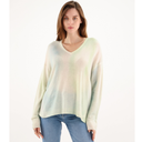 Estheme Cashmere V Neck Green Shaded Sweater