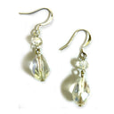 Lotusfeet Crystal Teardrop Earrings In Smoke or Clear