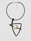 Indira Buffalo Horn And Resin Short Necklace Black/Taupe