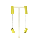 Christina Brampti Chain Drop Aluminium Earring In Green
