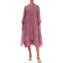 Grizas Long Silk Coat Dusky Pink
