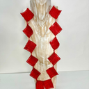 Jianhui Thread on Square Re-Cycled Plastic Necklace in Red