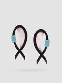 Indira Buffalo Horn And Resin Earrings In Grey And Duck Egg