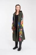 One Node Waterproof Raincoat In Rosemaling Olive