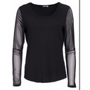 Naya Mesh Sleeve Top in Black