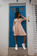 American Dreams Sally Short Dress Light Pink Flower
