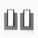 Katerina Vassou Steel Oblong Earrings With Black Sequin