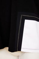 Naya Round Neck Top With Contrast Pocket In Black And White