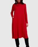Alembika Red High Neck Jersey Dress