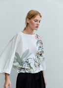 Psophia White Top Pink Multi Flower Print