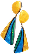 Prue By Zsiska Necklace With Green and Blue Triangle